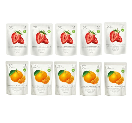 DELIGHT PROJECT Fresh Strawberry Chip 7g (5EA) +Fresh Jeju Mandarin Chip 8g (5EA) from Korea