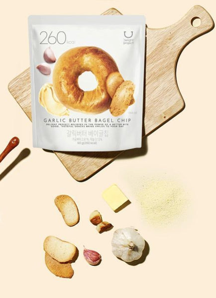10 X DELIGHT PROJECT Garlic Butter Bagel Chip 60g from Korea