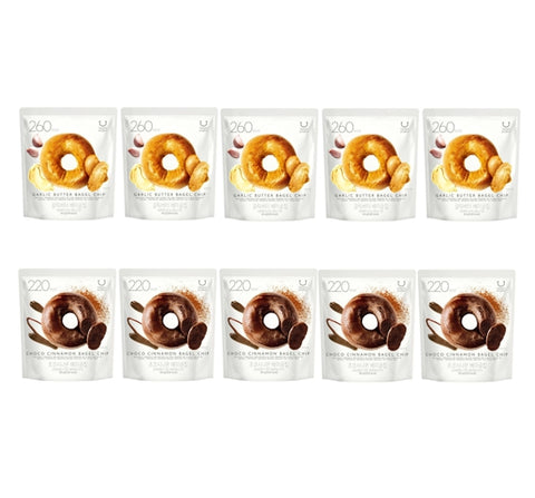 DELIGHT PROJECT Garlic Butter Bagel Chip 60g (5EA) + Choco Cinamon Bagel Chip (5EA) from Korea