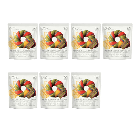7 x DELIGHT PROJECT Rainbow Cheese Bagel Chips 55g from Korea