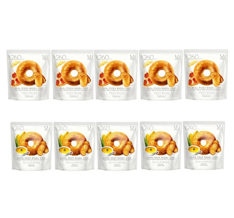 DELIGHT PROJECT Real Pizza Bagel Chip 60g (5EA) + Corn Soup Bagel Chip 55g (5EA) from Korea