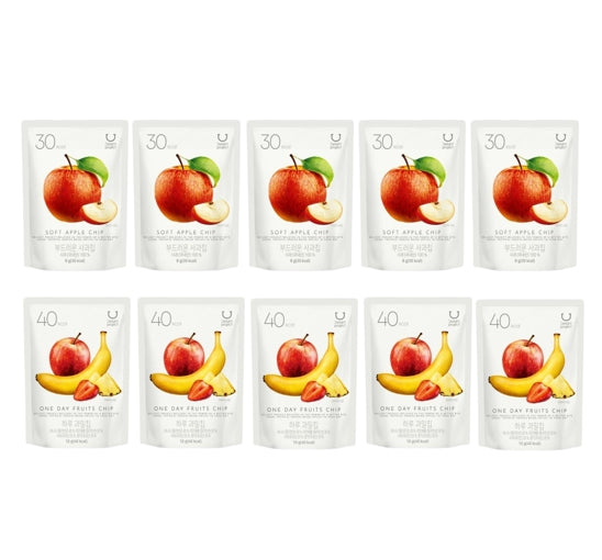DELIGHT PROJECT Soft Apple Chip 8g (5EA) + One Day Fruits Chip 10g (5EA) from Korea