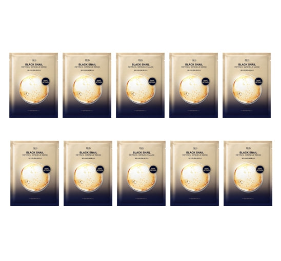 10 x Dr.G Black Snail Retinol Wrinkle Mask 28ml from Korea