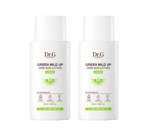 2 x Dr.G Green Mild Up Skin Sun Lotion 50ml, SPF50+ PA++++ from Korea