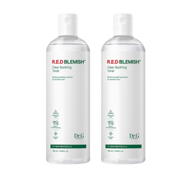 2 x Dr.G Red Blemish Clear Soothing Toner 500ml from Korea by Dr.G