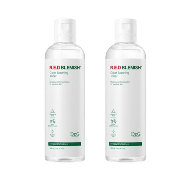 2 x Dr.G Red Blemish Clear Soothing Toner 300ml from Korea by Dr.G