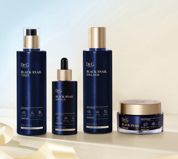 Dr.G Black Snail Prestige Toner, Emulsion, Cream and Ampoule Set (4 Items) from Korea by Dr.G