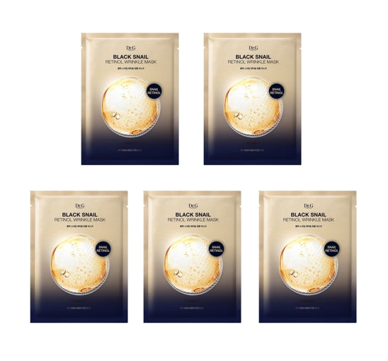 5 x Dr.G Black Snail Retinol Wrinkle Mask 28ml from Korea