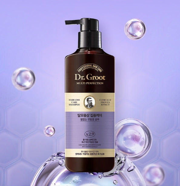 Dr.Groot Intensive Care Multi-Perfection Hair Loss Control Shampoo for Thin Hair 400ml + Treatment 100ml from Korea by Dr.Groot