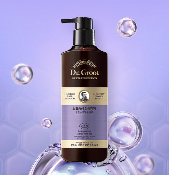 Dr.Groot Intensive Care Multi-Perfection Hair Loss Control Shampoo for Thin Hair 400ml + Treatment 100ml from Korea by Dr.Groot
