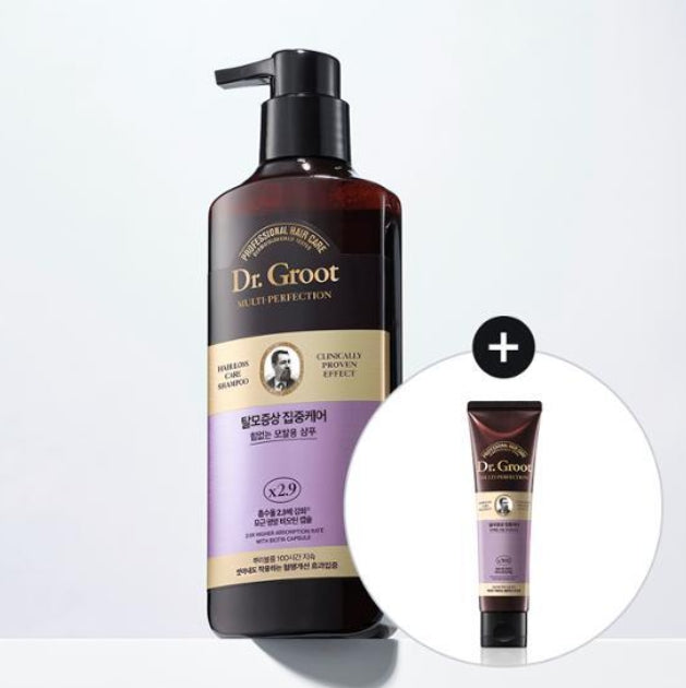 Dr.Groot Intensive Care Multi-Perfection Hair Loss Control Shampoo for Thin Hair 400ml + Treatment 100ml from Korea by Dr.Groot
