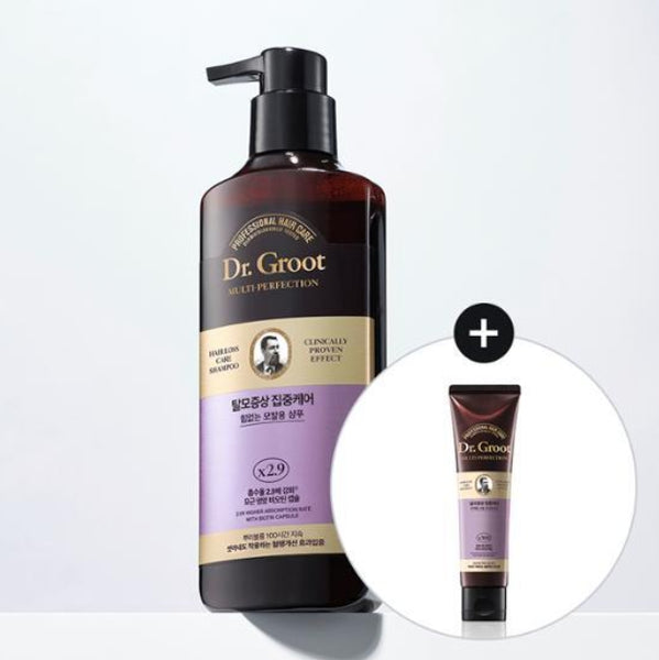 Dr.Groot Intensive Care Multi-Perfection Hair Loss Control Shampoo for Thin Hair 400ml + Treatment 100ml from Korea by Dr.Groot