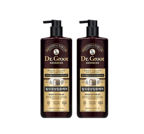 2 X Dr.Groot Advanced Beer Yeast Shampoo for Oily Scalp Intensive care for Hair Loss 688ml from Korea by Dr.Groot