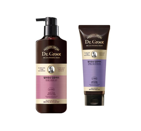 Dr.Groot Intensive Care Multi-Perfection Hair Loss Control Shampoo for Fizzy Hair 400ml + Treatment 250ml from Korea by Dr.Groot