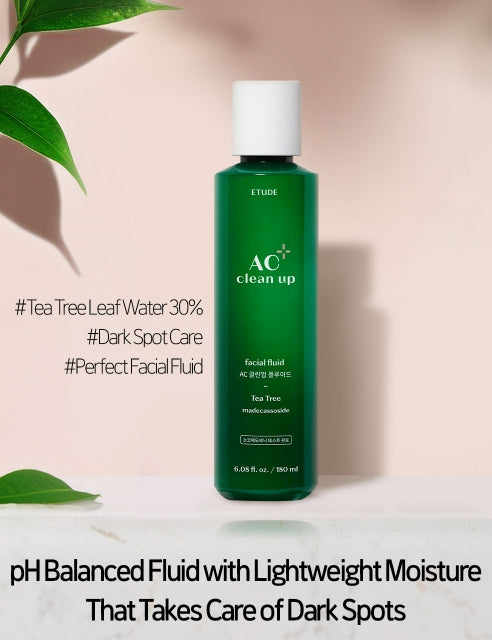 ETUDE AC Clean Up Facial Fluid 180ml from Korea by ETUDE