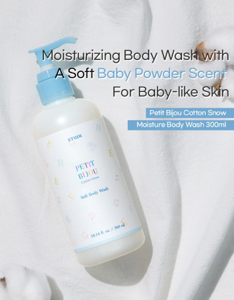 ETUDE Petit Bijou Cotton Snow Soft Body Wash 300ml from Korea by ETUDE