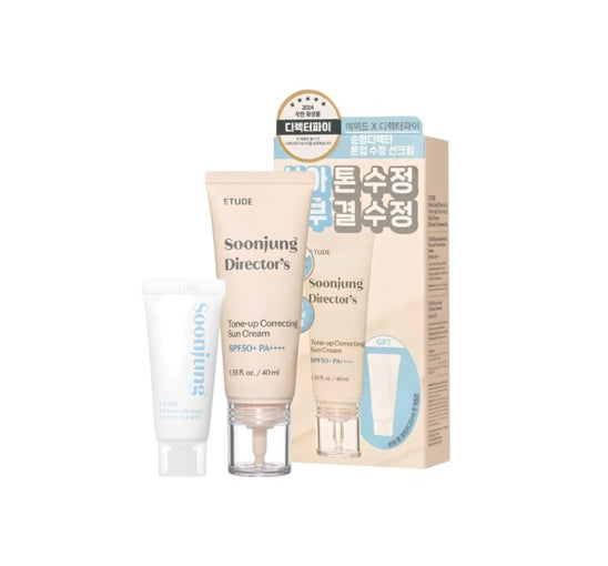 ETUDE Soonjung Director's Tone-up Sun Cream Set (2 Items) from Korea by ETUDE
