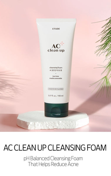 ETUDE AC Clean Up Cleansing Foam 150ml from Korea by ETUDE