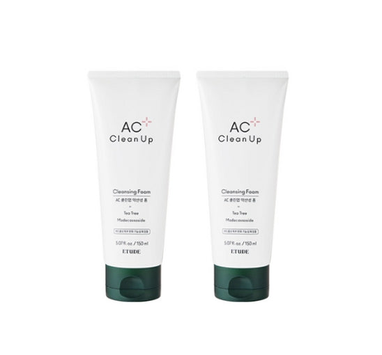 2 X ETUDE AC Clean Up Cleansing Foam 150ml from Korea by ETUDE