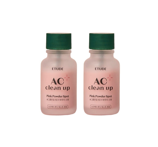 2 X ETUDE AC Clean Up Pink Powder Spot 15ml from Korea by ETUDE