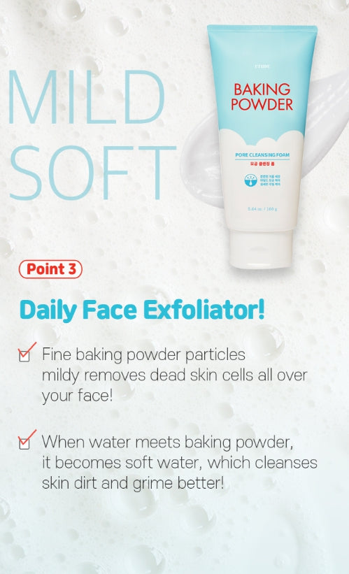 ETUDE Baking Powder Pore Cleansing Foam 160ml from Korea by ETUDE