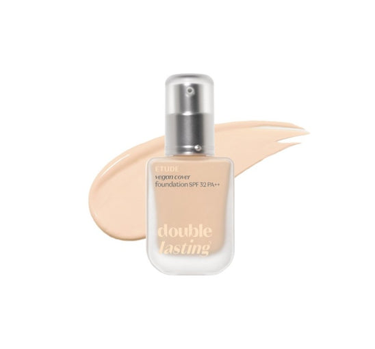 ETUDE Double Lasting Vegan Cover Foundation 30g, 19N1 Light Beige from Korea by ETUDE