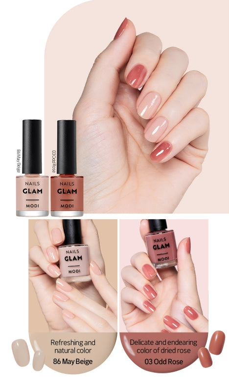 ETUDE MODI Glam Nails (2 Colors; May Beige, Odd Rose) from Korea by ETUDE