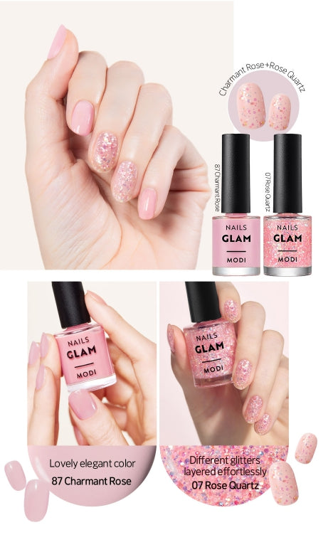 ETUDE MODI Glam Nails (3 Colors; Charmant Rose, Rose Quartz, Lily White) from Korea by ETUDE