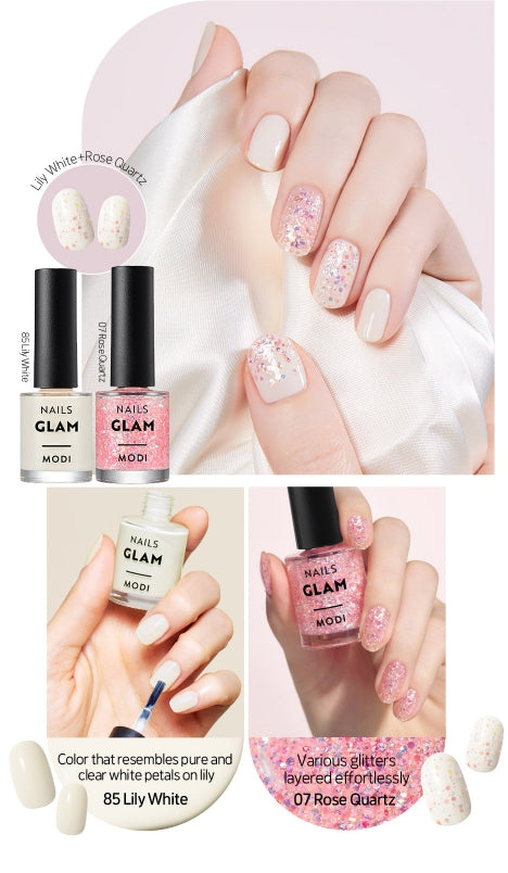 ETUDE MODI Glam Nails (3 Colors; Charmant Rose, Rose Quartz, Lily White) from Korea by ETUDE