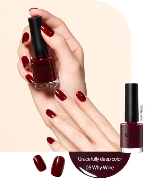 ETUDE MODI Glam Nails (3 Colors; Why Wine, Maroon Red, Rubber Black) from Korea by ETUDE
