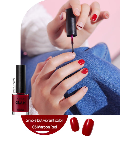 ETUDE MODI Glam Nails (3 Colors; Why Wine, Maroon Red, Rubber Black) from Korea by ETUDE