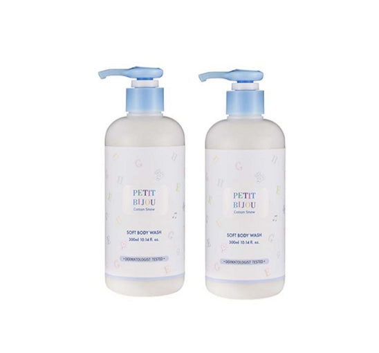 2 X ETUDE Petit Bijou Cotton Snow Soft Body Wash 300ml from Korea by ETUDE