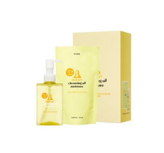 ETUDEReal Art Cleansing Oil Moisture 185ml & Refill 185ml from Korea by ETUDE