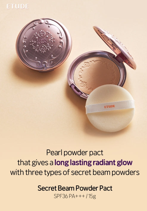 ETUDE Secret Beam Powder Pact SPF36/PA+++, W13 Natural Pear Beige from Korea by ETUDE