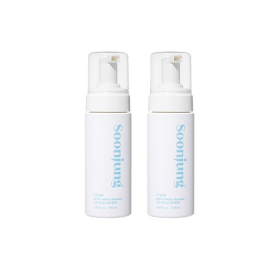 2 X ETUDE Soonjung pH 6.5 Whip Cleanser 150ml from Korea by ETUDE