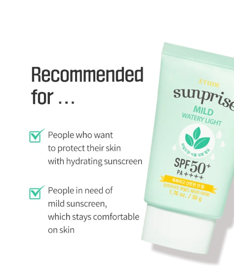 ETUDE Sunprise Mild Watery Light Set 50g from Korea by ETUDE