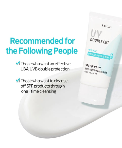 ETUDE UV Double Cut Aqua Sun Essence Duo Set (50ml + 50ml) from Korea by ETUDE