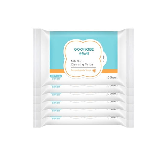 6 X GOONGBE Mild Sun Cleansing Tissue 10 Sheets from Korea by GOONGBE