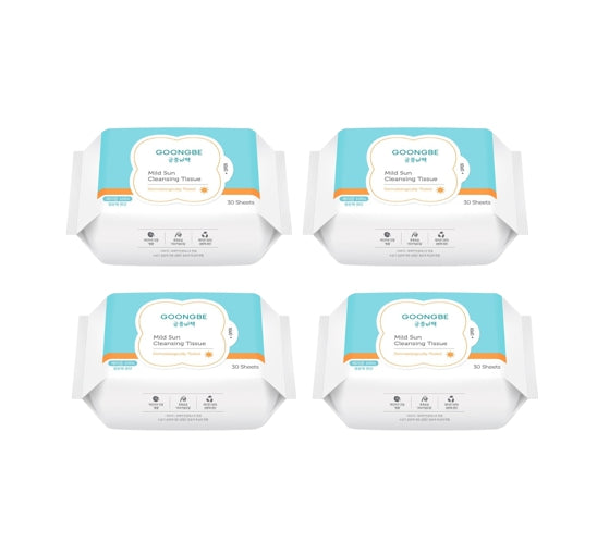 4 X GOONGBE Mild Sun Cleansing Tissue 30 Sheets from Korea by GOONGBE