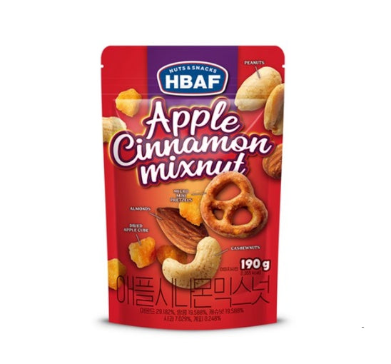 2 X HBAF Apple Cinnamon Mixnut 190g from Korea by HBAF