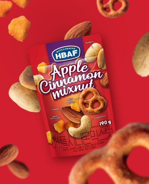 2 X HBAF Apple Cinnamon Mixnut 190g from Korea by HBAF