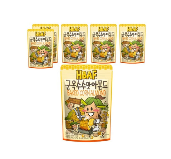 5 X HBAF Baked Corn Almond 120g from Korea by HBAF