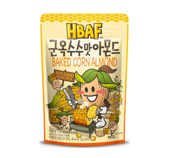 3 X HBAF Baked Corn Almond 120g from Korea by HBAF