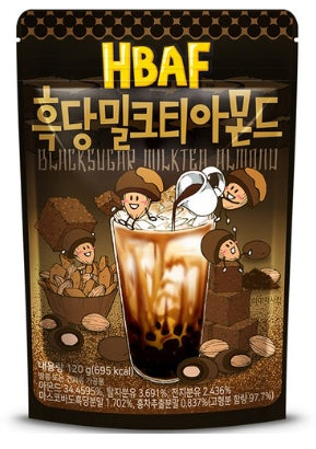 4 X HBAF Blacksugar Milktea Almond 120g from Korea by HBAF