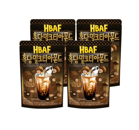 4 X HBAF Blacksugar Milktea Almond 120g from Korea by HBAF