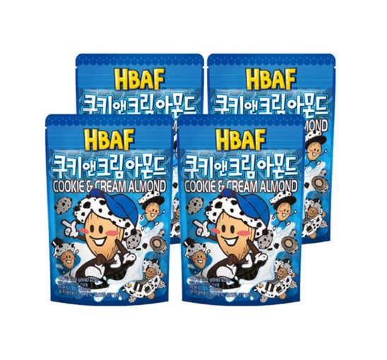 4 X HBAF Cookie & Cream Almond 120g from Korea by HBAF