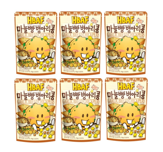 6 X HBAF Garlic Bread Chickpeas 90g from Korea by HBAF
