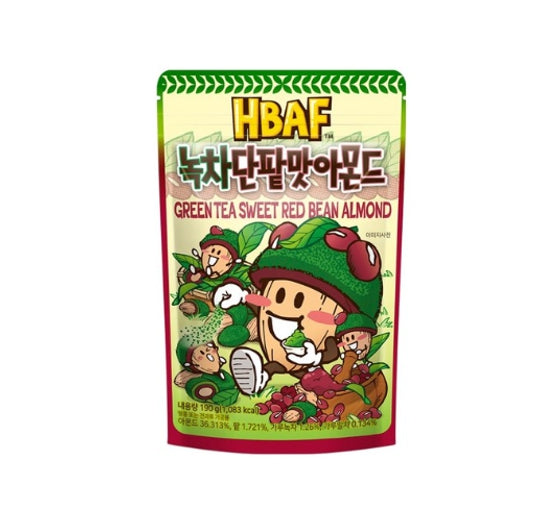 3 X HBAF Green Tea Sweet Red Bean Almond 190g from Korea by HBAF
