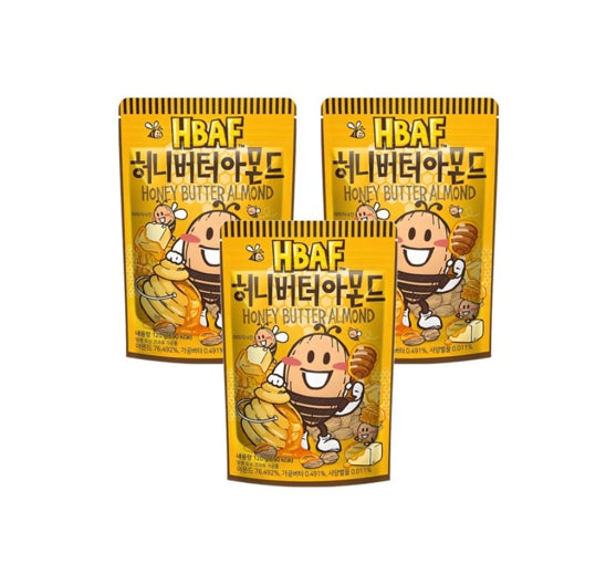 3 X HBAF Honey Butter Almond 120g from Korea by HBAF