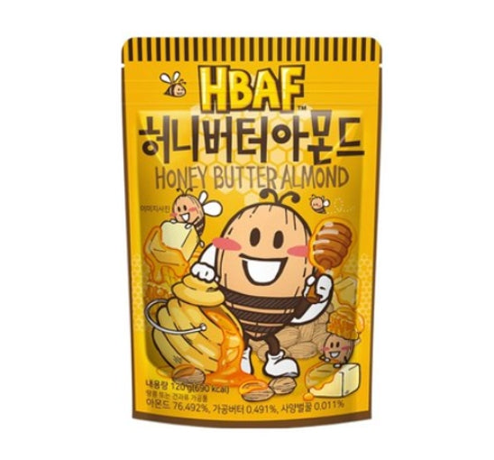 3 X HBAF Honey Butter Almond 120g from Korea by HBAF